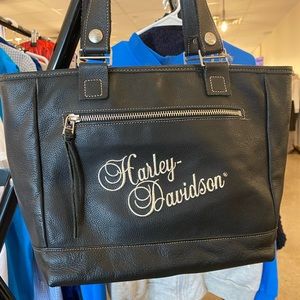 Harley Davidson Purse Black Leather Shoulder Bag